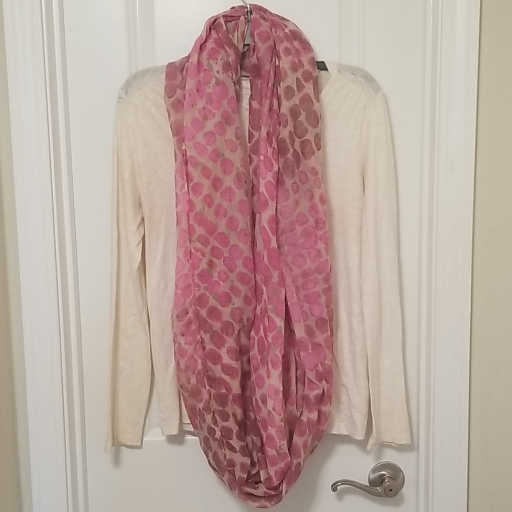 Infinity Scarf Pink Polka Dot Pashmina